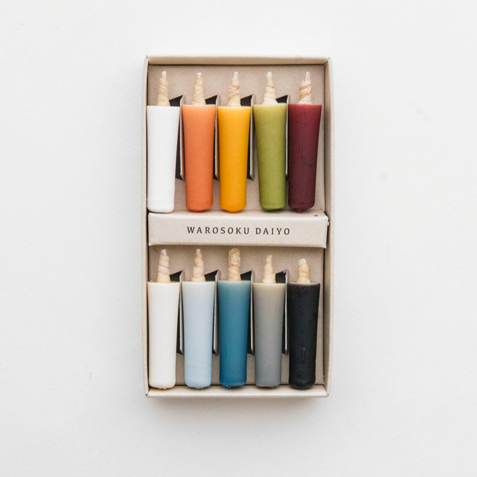 Colorful Rice Wax Candles / Earth