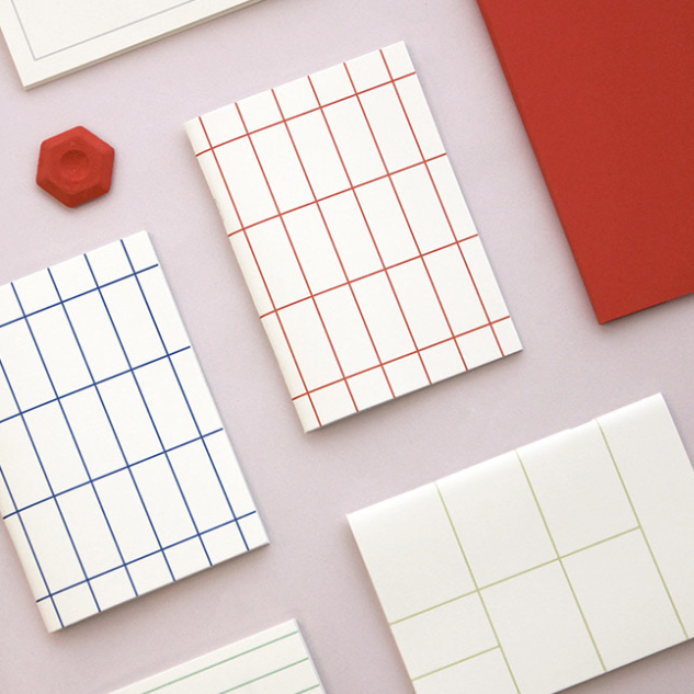 B6 Grid Notebook / Red
