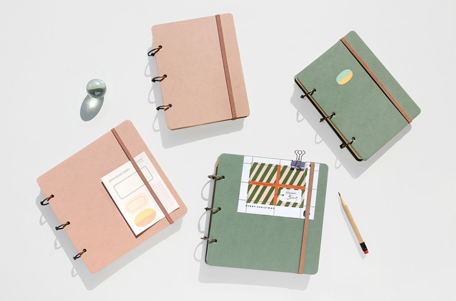 Small Open Book Diary / Moss Green