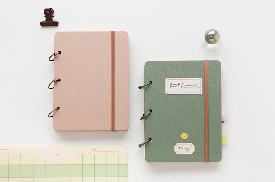 Small Open Book Diary / Moss Green