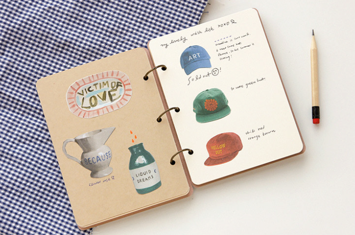 Small Open Book Diary / Moss Green