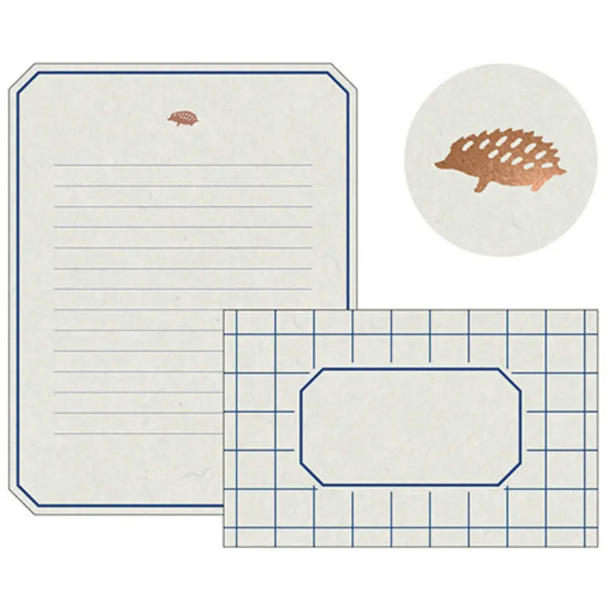 Le Lin Letter Set/ Graph Blue / Hedgehog