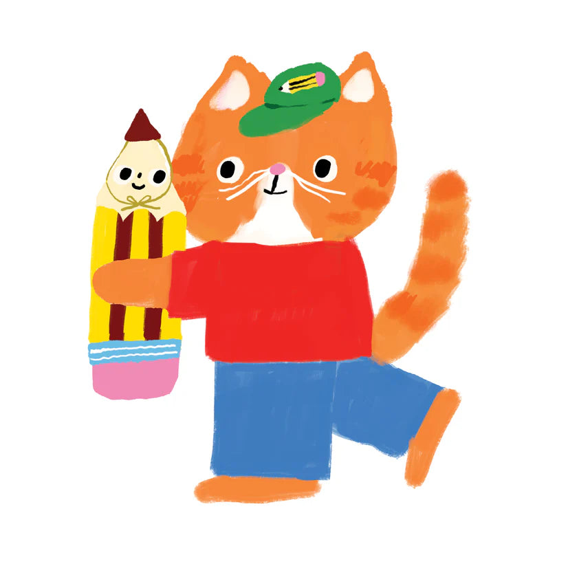 Cat and Pencil Besties Vinyl Sticker / Stationery Store Day Exclusive!