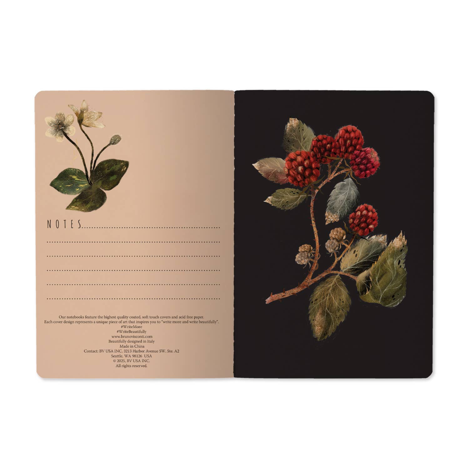Forest Sparrows A5 Softcover Notebook