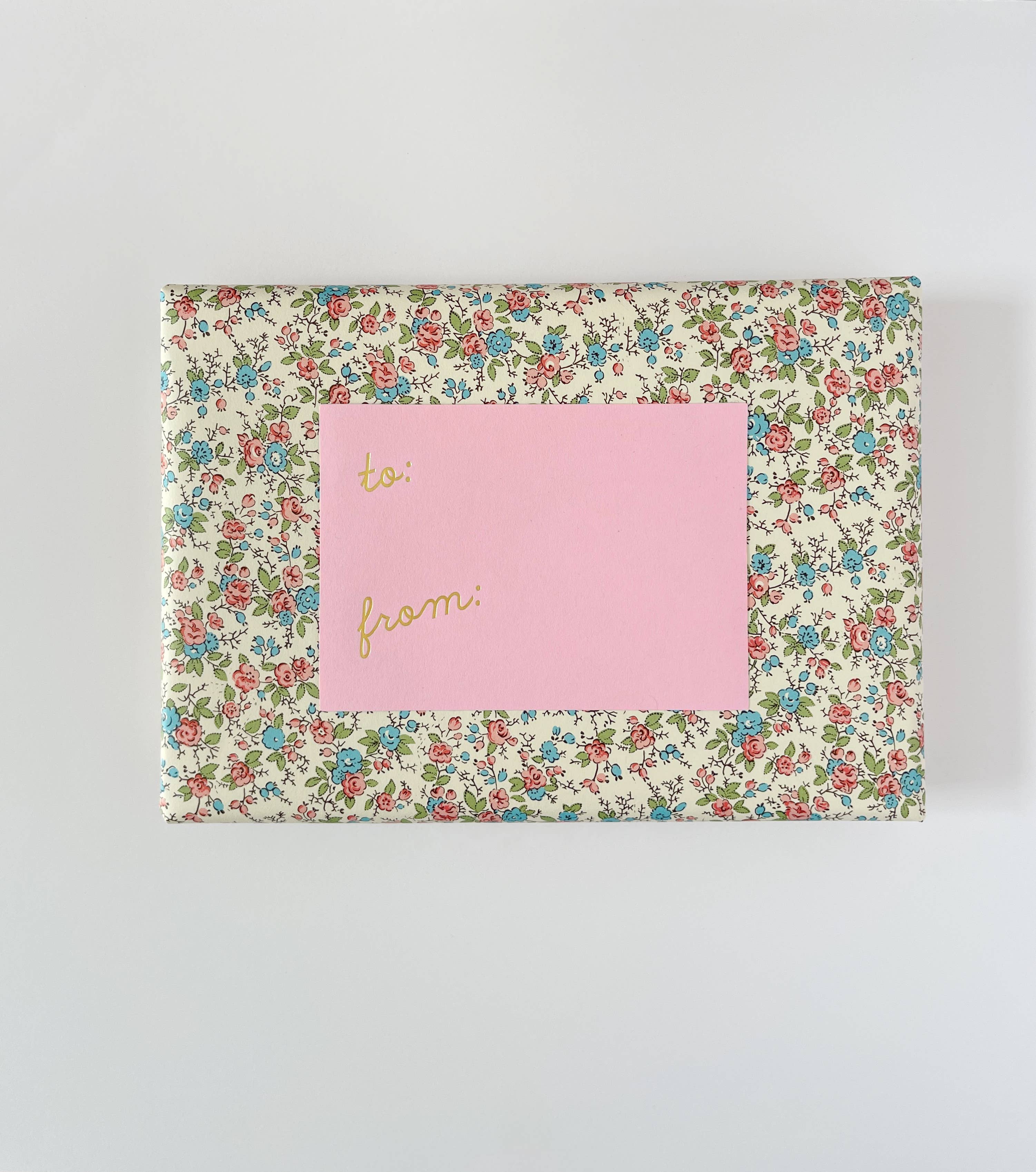 Luxe Pink & Gold Foil Labels / To and From