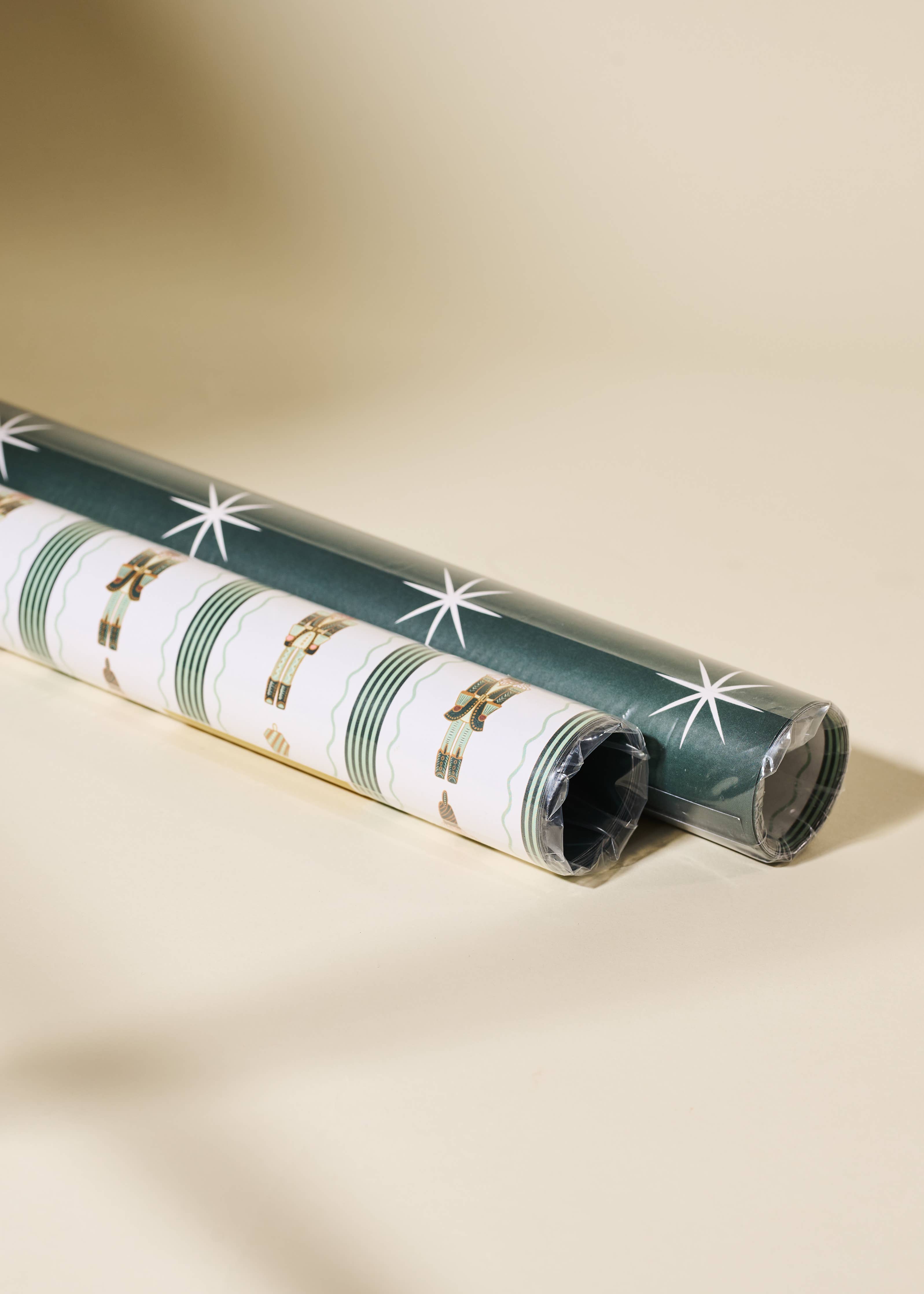 Nutcracker Stripe Stars Double Sided Gift Wrap | 3 Sheets