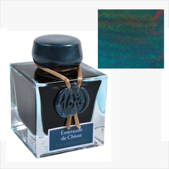 Herbin 1670 Ink with Gold Shimmer 50ml - 6 Colors