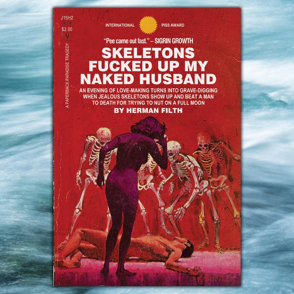 Skeletons F'd Up My Naked Husband Postcard