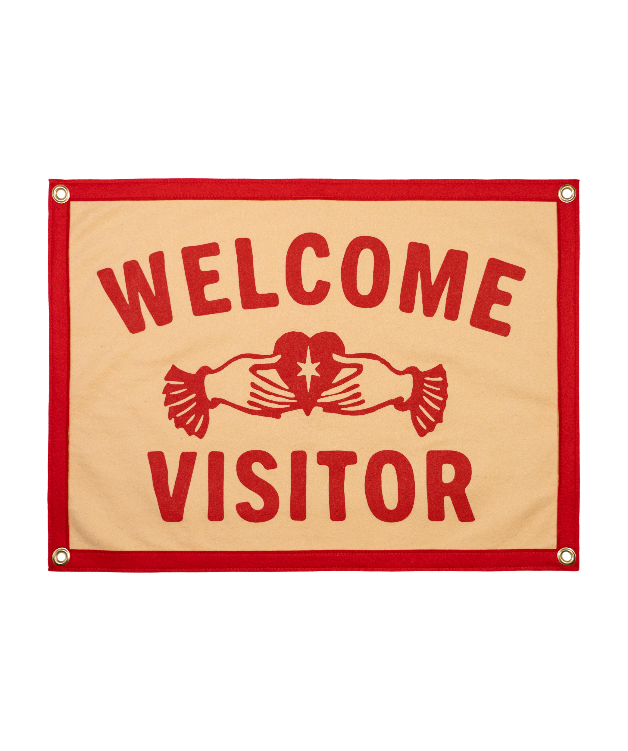 Welcome Visitor Felt Camp Flag