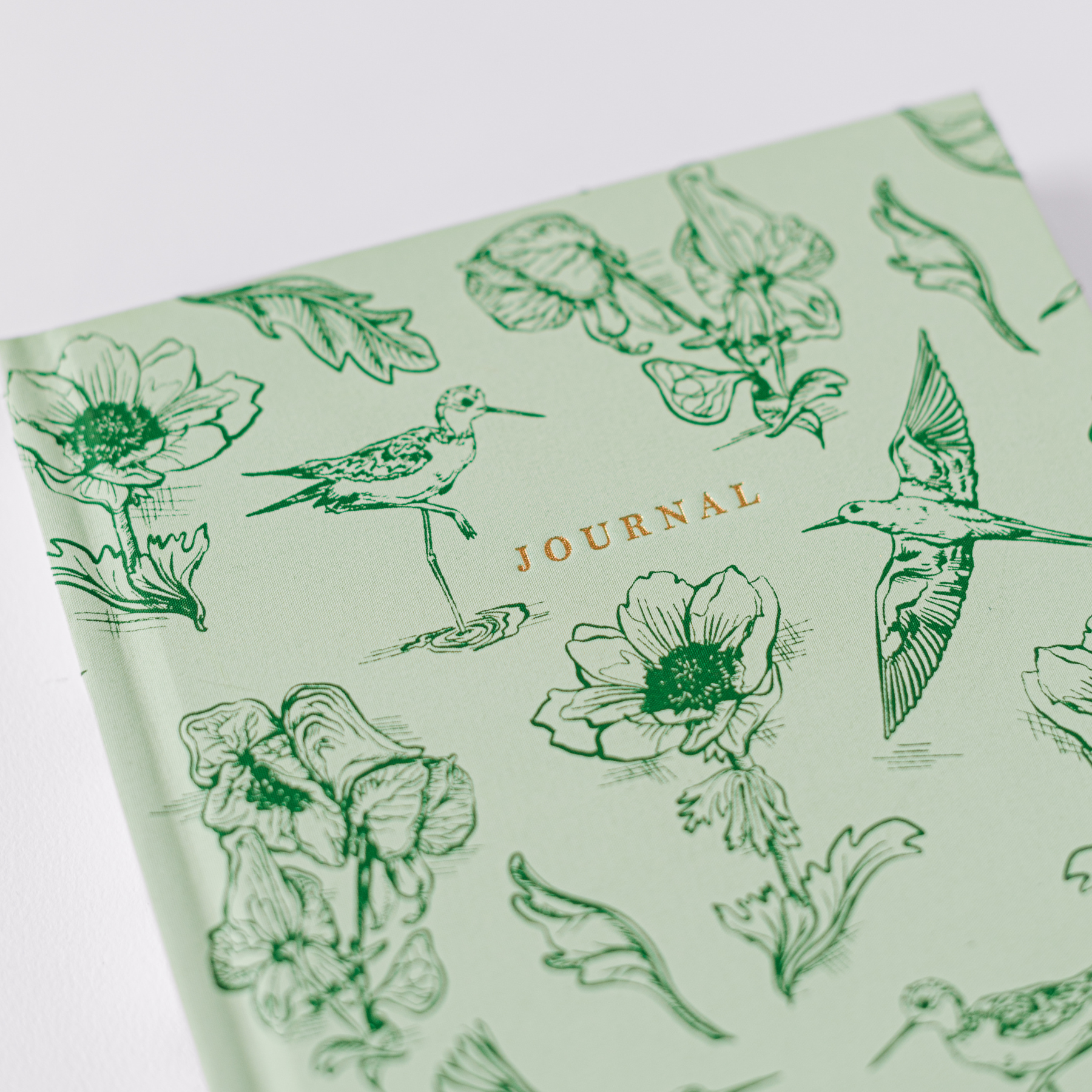 Green Botanical Bird Toile Journal