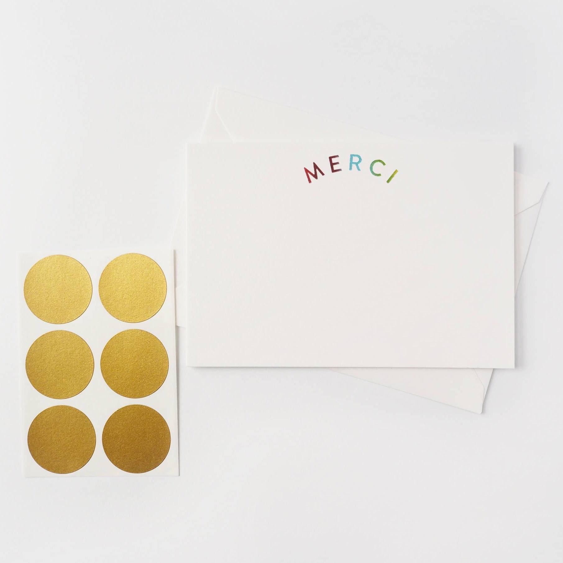 Merci Rainbow Foil Notecards / Set of 6