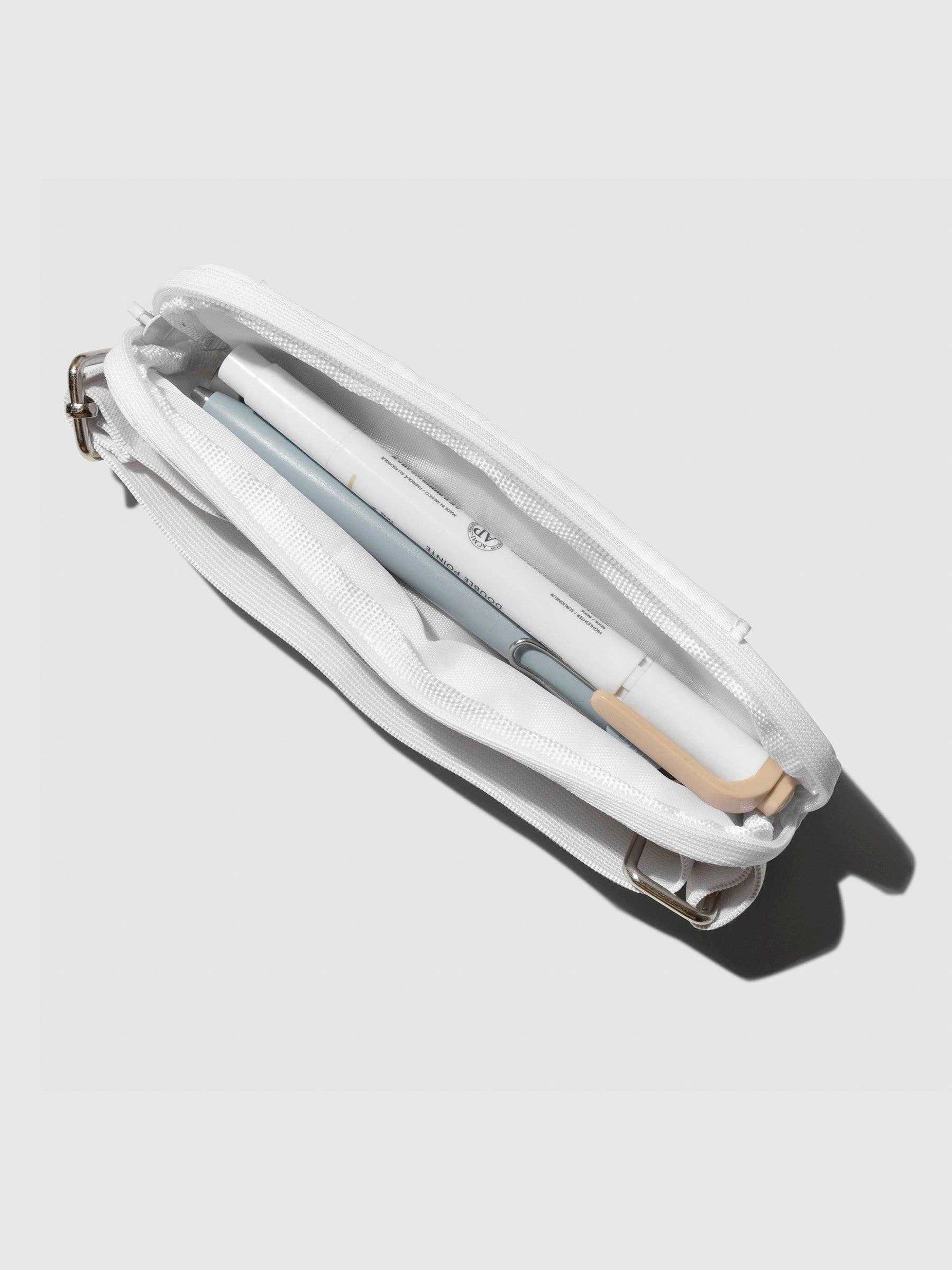 Adjustable Notebook Pouch and Pen Holder / Blanc