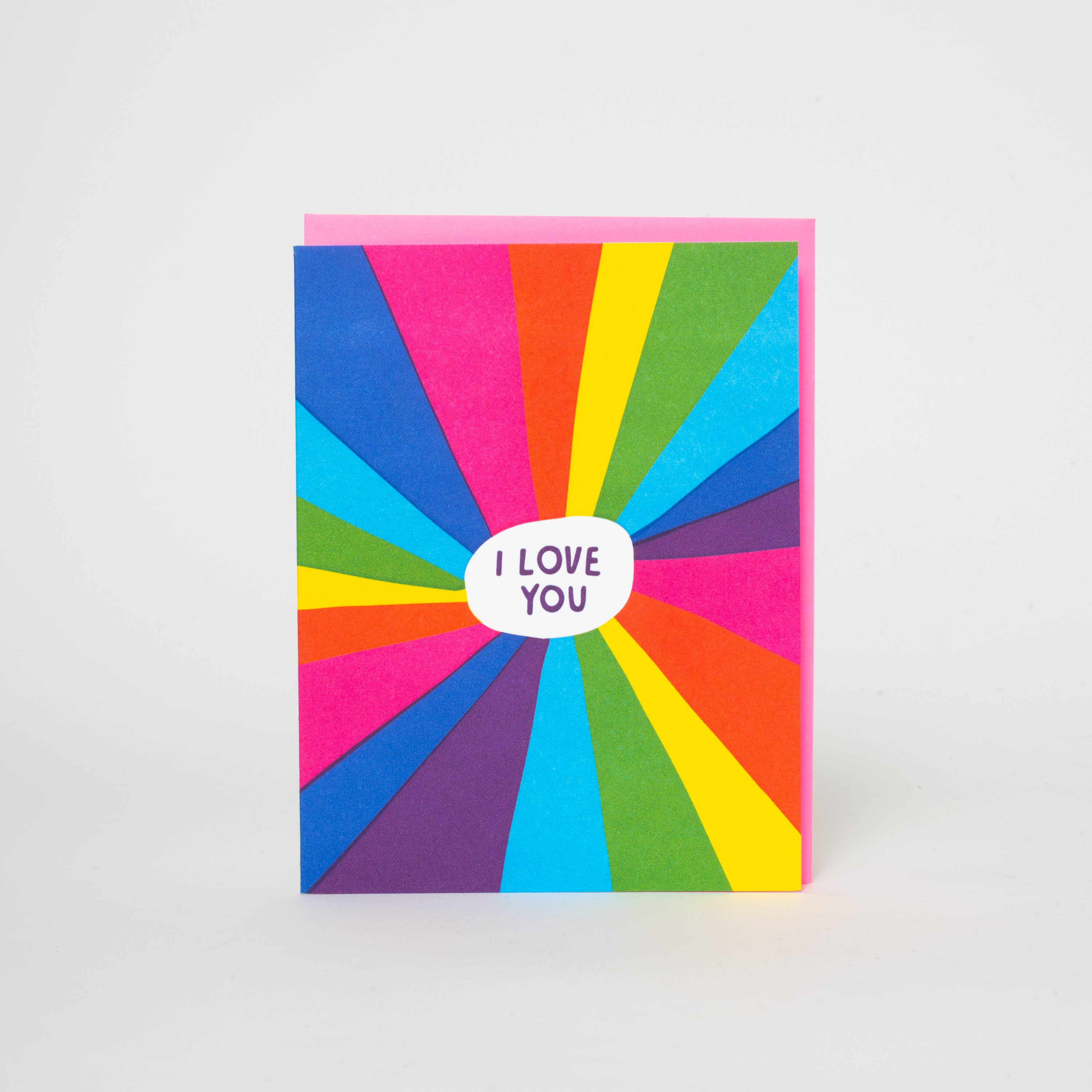 Rainbow Love You Letterpress Greeting Card