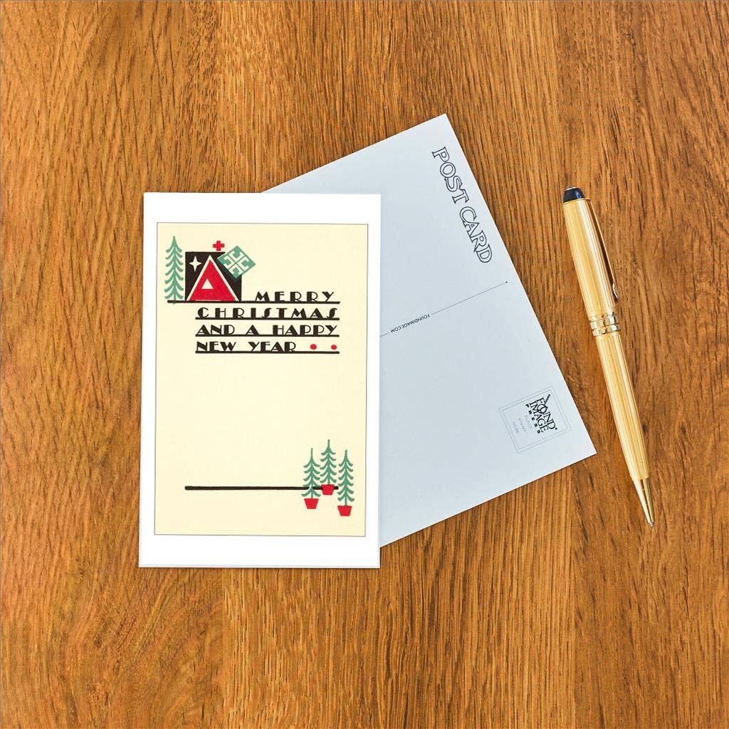A Merry Christmas and A Happy New Year Postcard