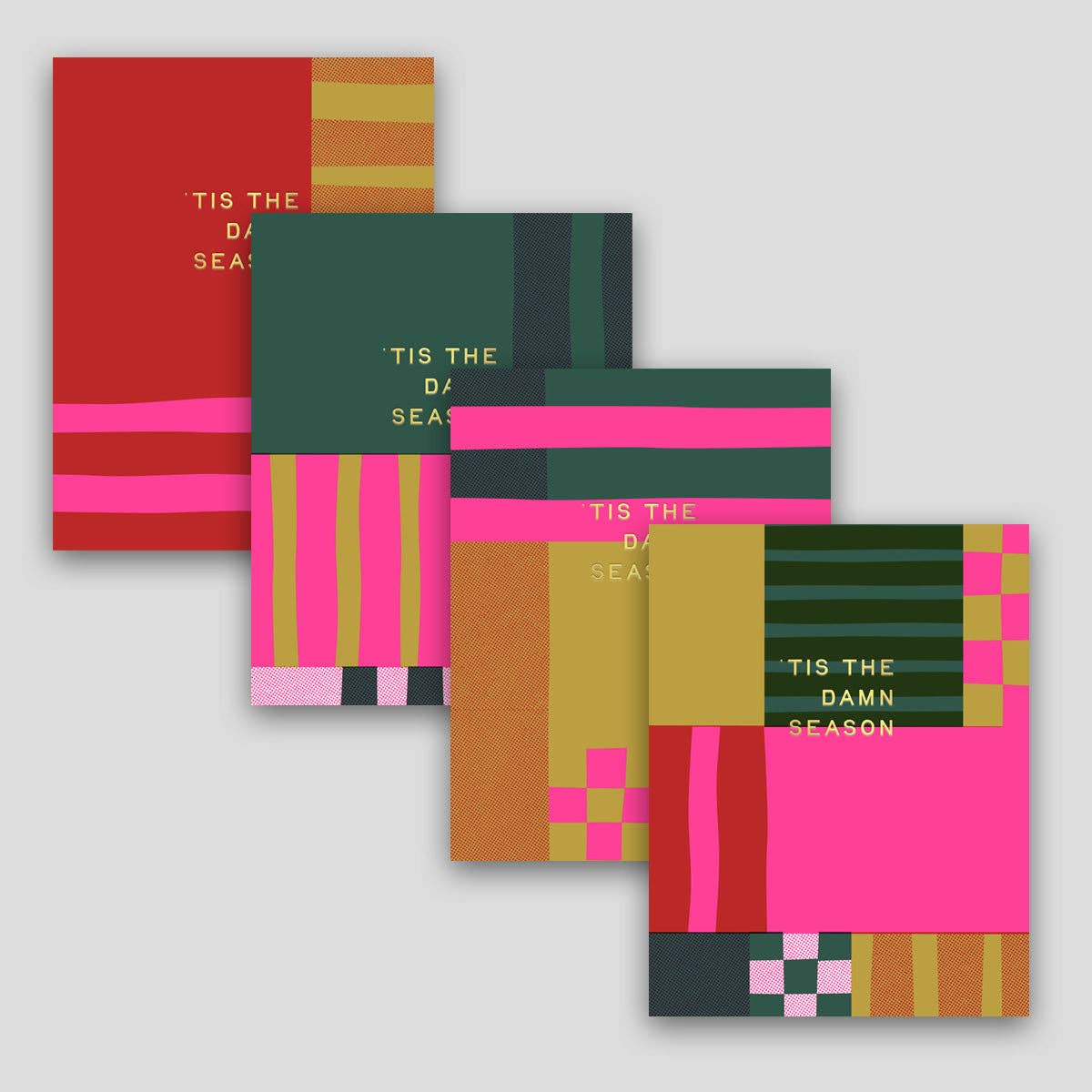 Holiday Season Patchwork Cards / Set of 6