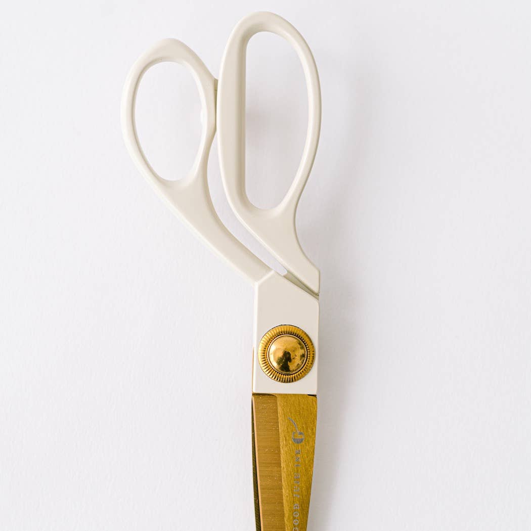 Ivory and Gold Heirloom Scissors with Case - Dusk Blue