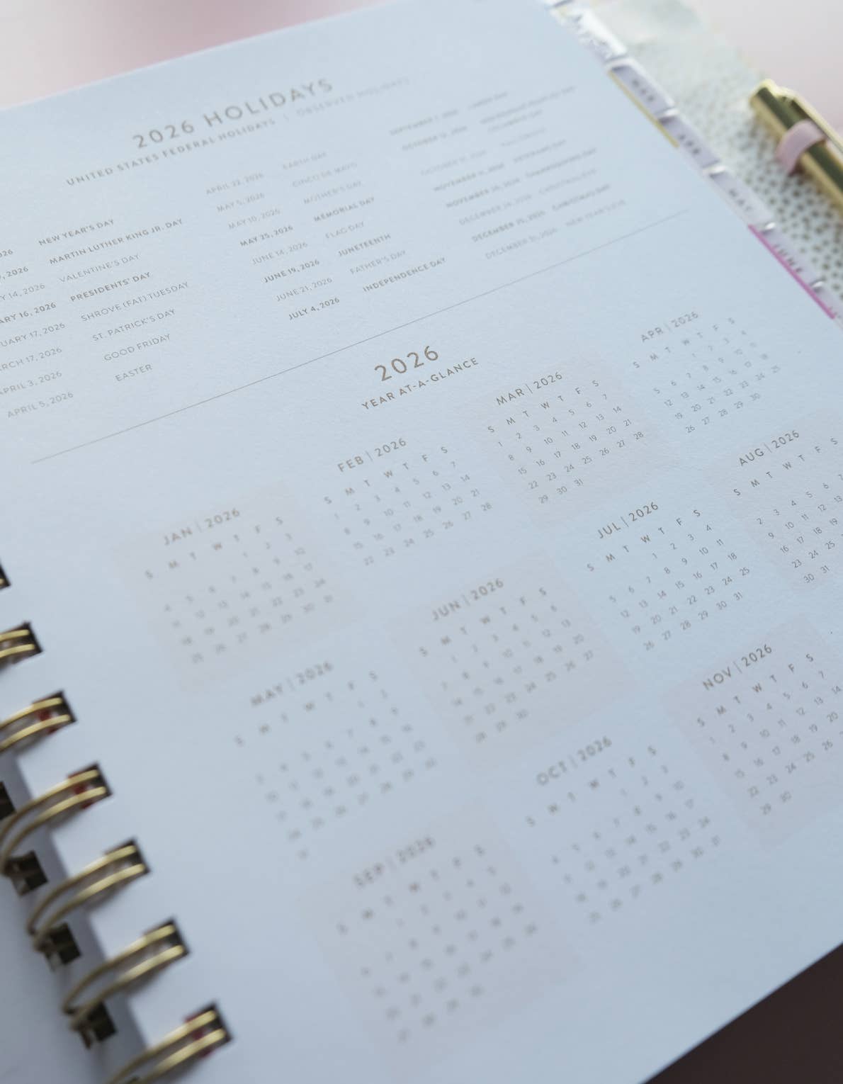 2026 Hardcover Planner, Floral Checks