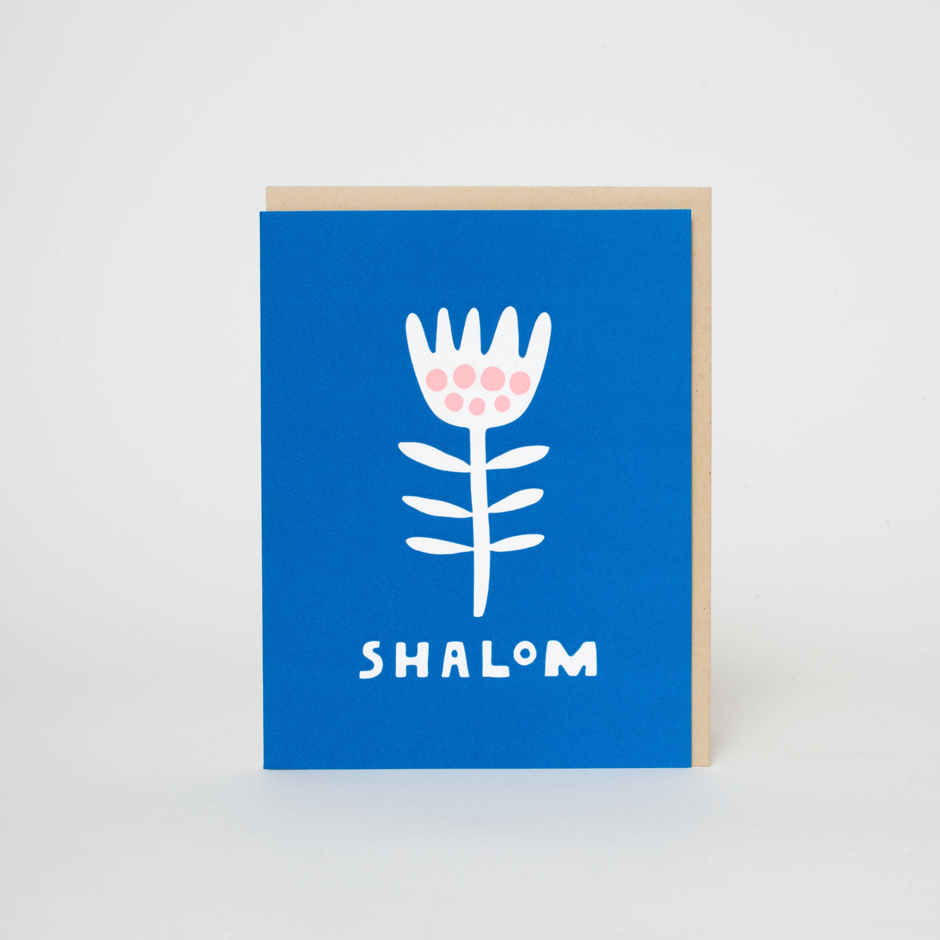 Shalom Flower Letterpress Greeting Card by Suzy Ultman