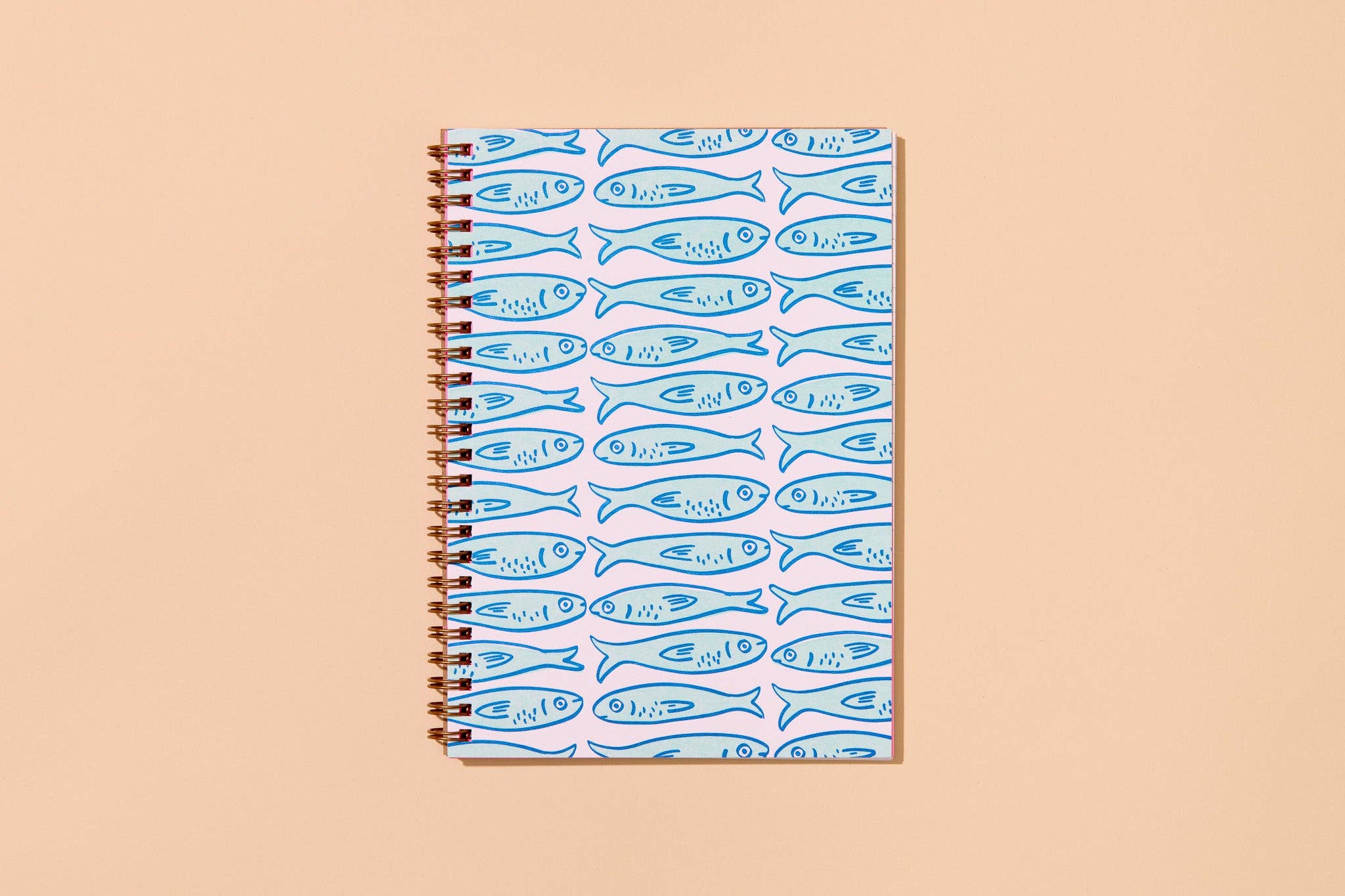 Letterpress A5 Spiral Notebook / Sardines