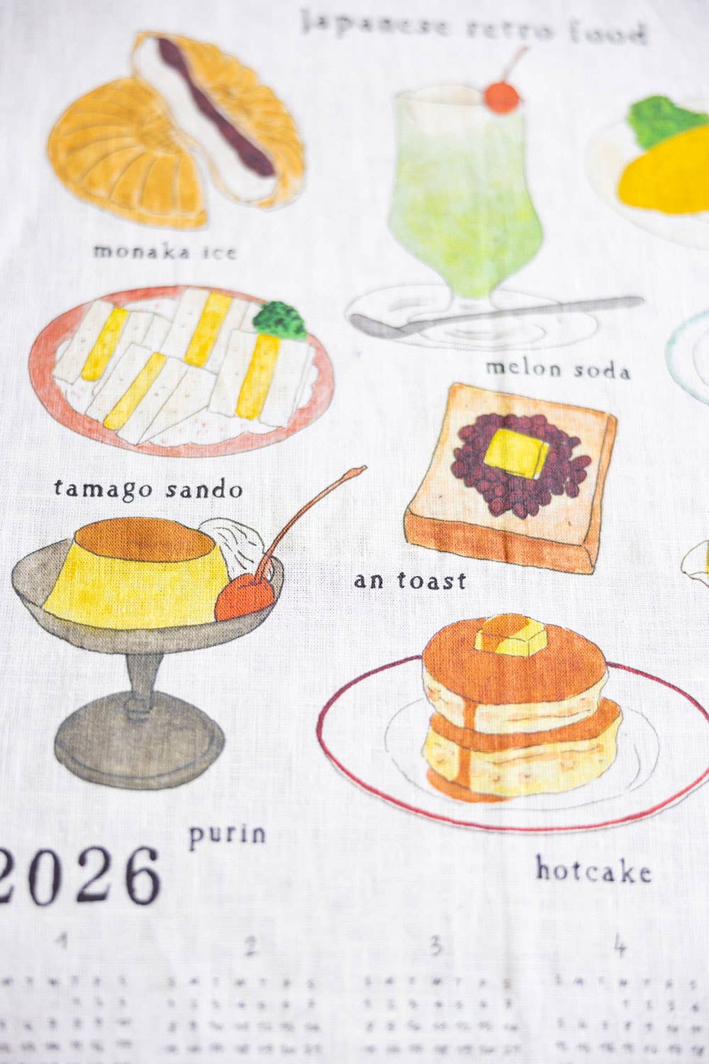 2026 Linen Calendar by Isabelle Boinot / Japanese Retro Food