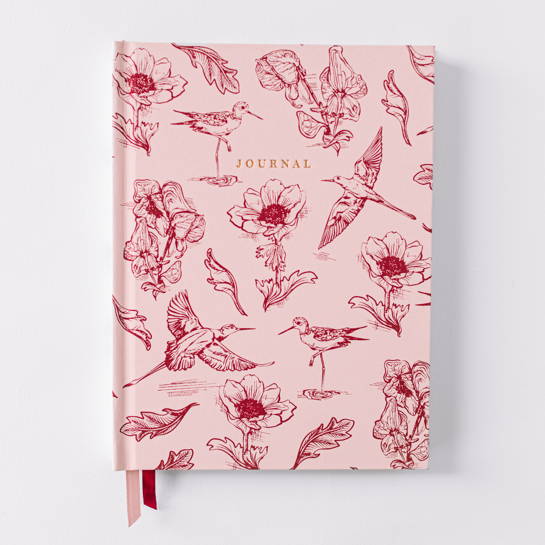Pink Botanical Bird Toile Journal