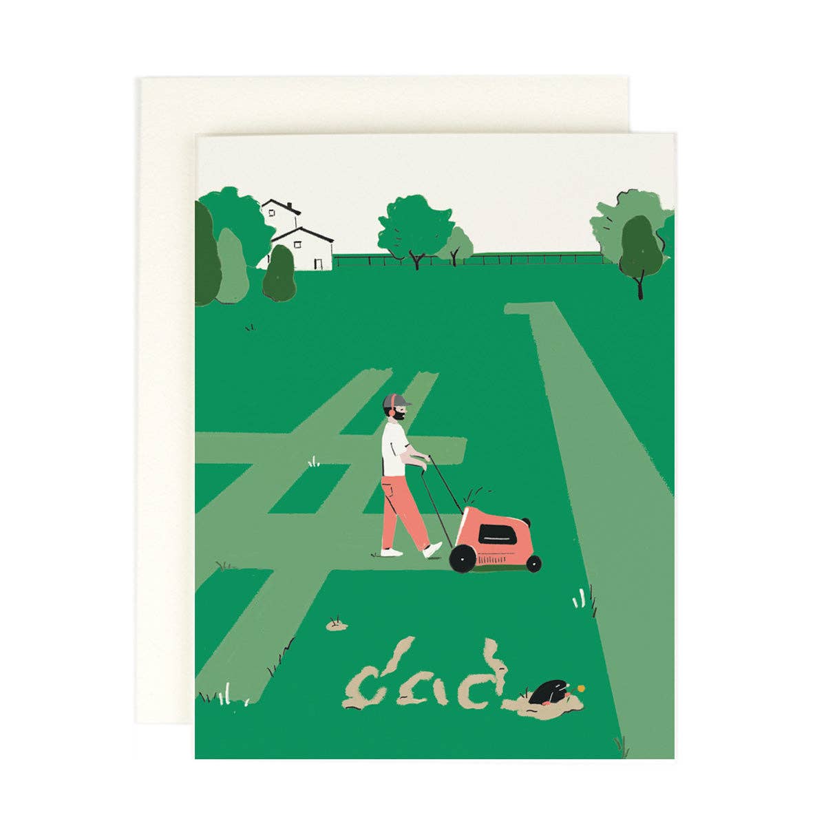 Dad Mowing #1 Greeting Card