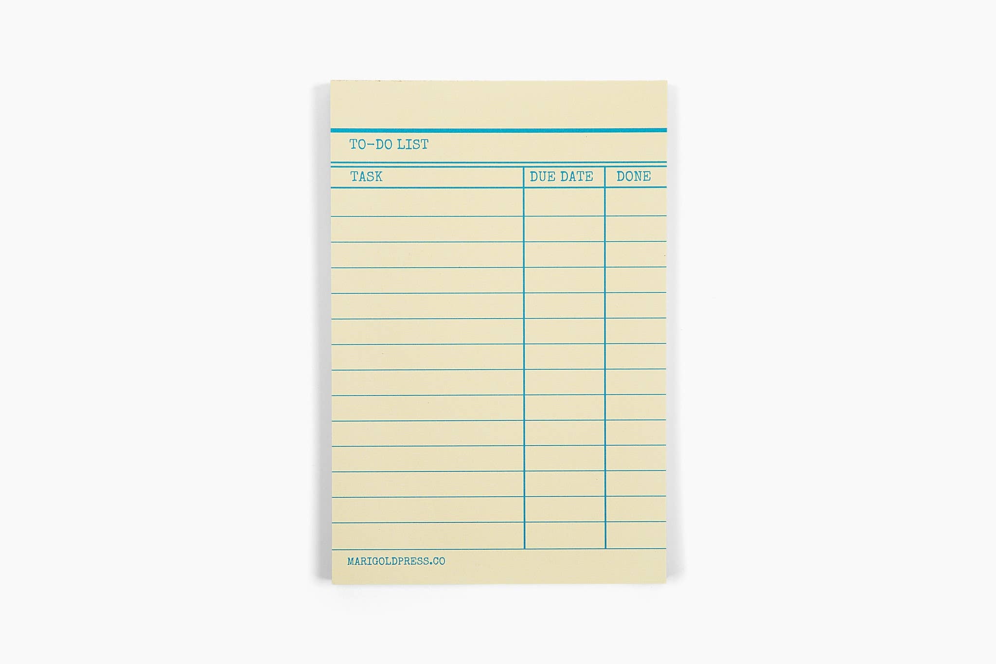Library Card Notepad / Yellow