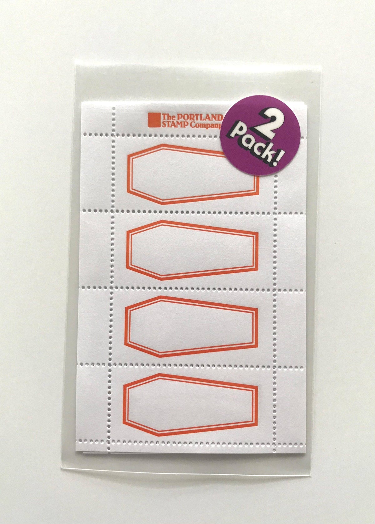 Coffins Lick & Stick Stamps - Orange & Black Halloween2-Pack