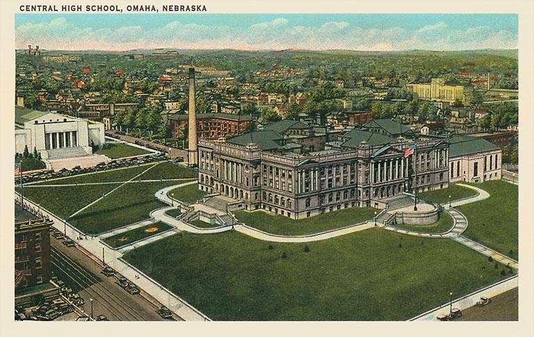 Omaha Central High School Postcard
