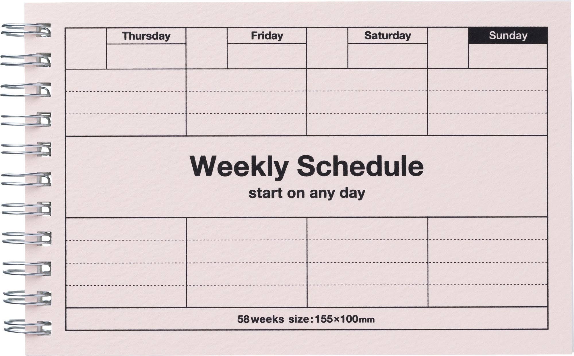 Dayfree Weekly Schedule