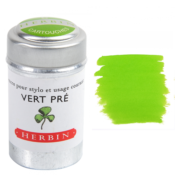 Herbin Fountain Pen Ink Cartridges / Tin of 6 / Various colors