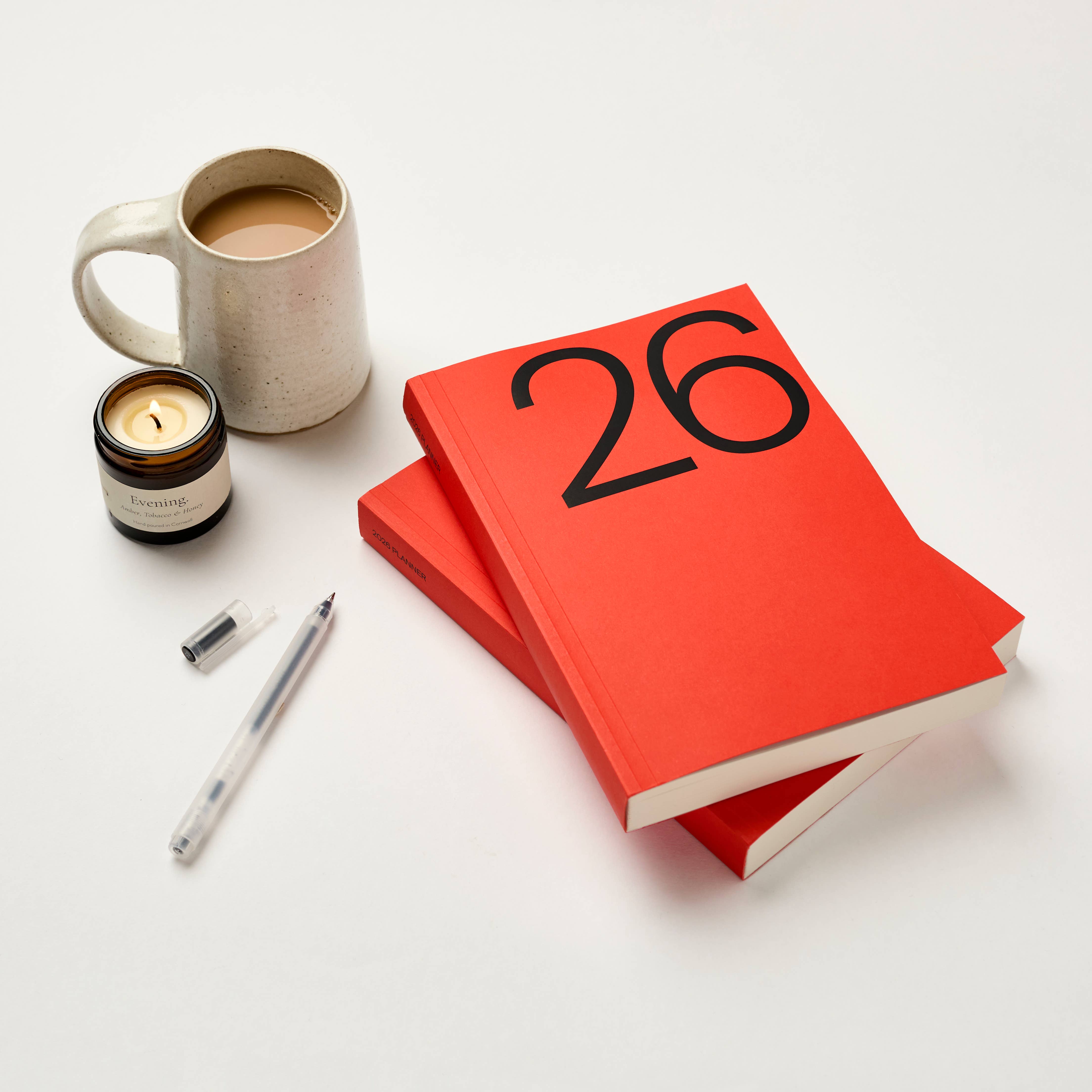 Red 2026 Planner with Black Foiled Cover