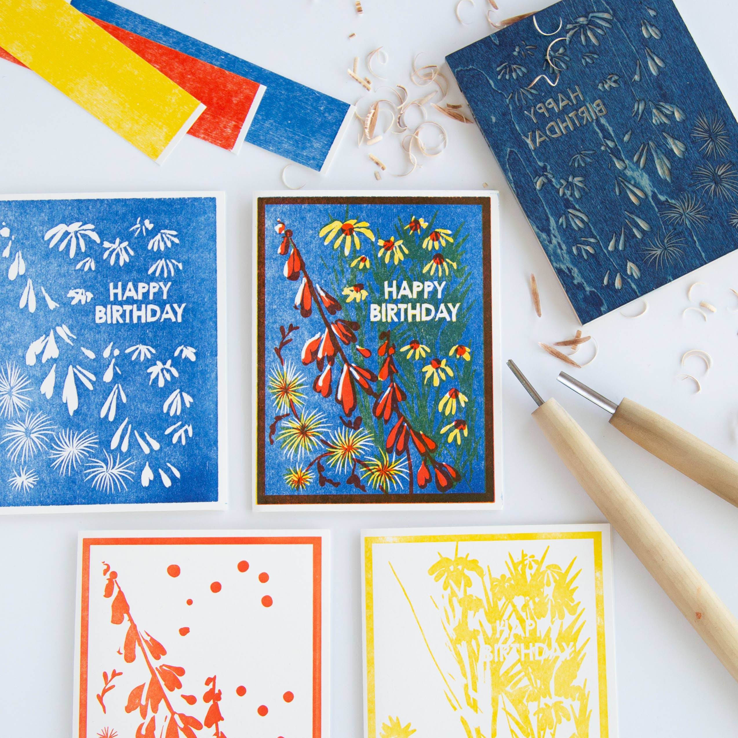 Happy Birthday Wildflowers Letterpress Card