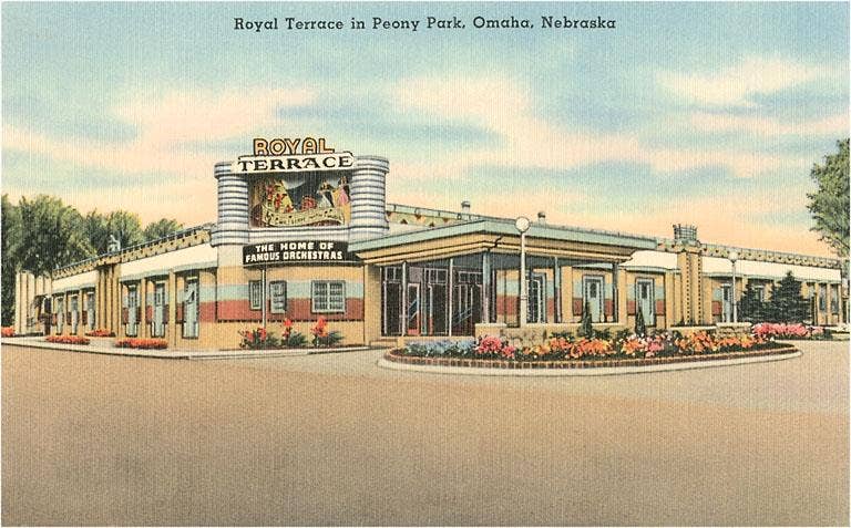 Omaha Peony Park Royal Terrace Postcard