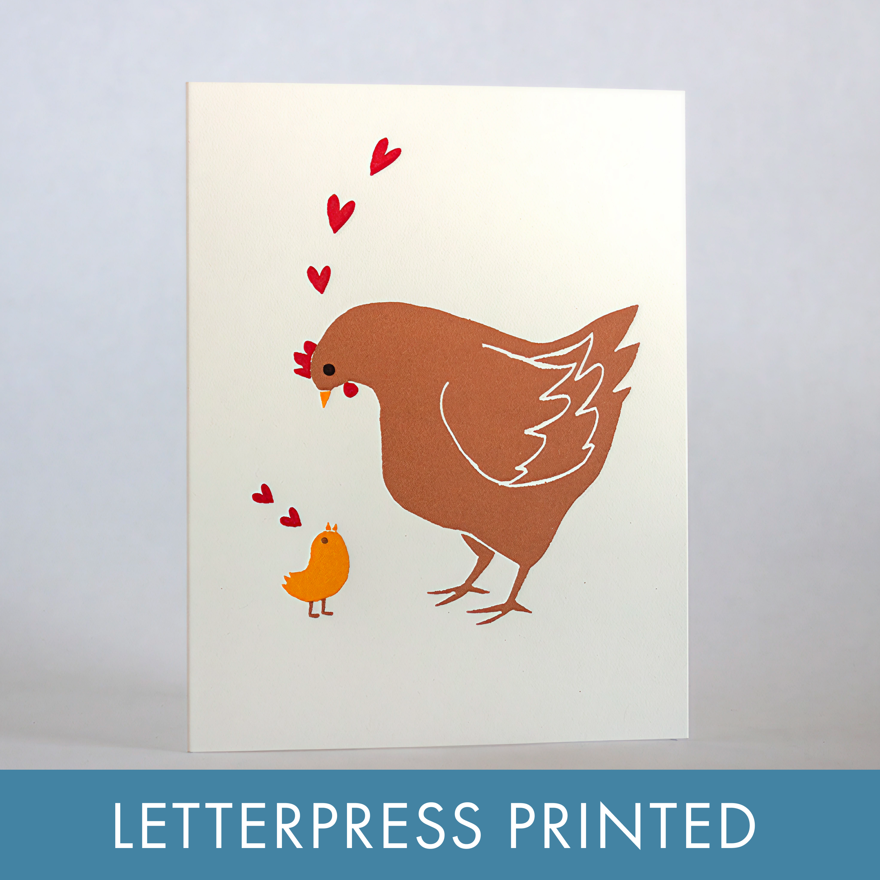 Mother Hen Letterpress Greeting Card
