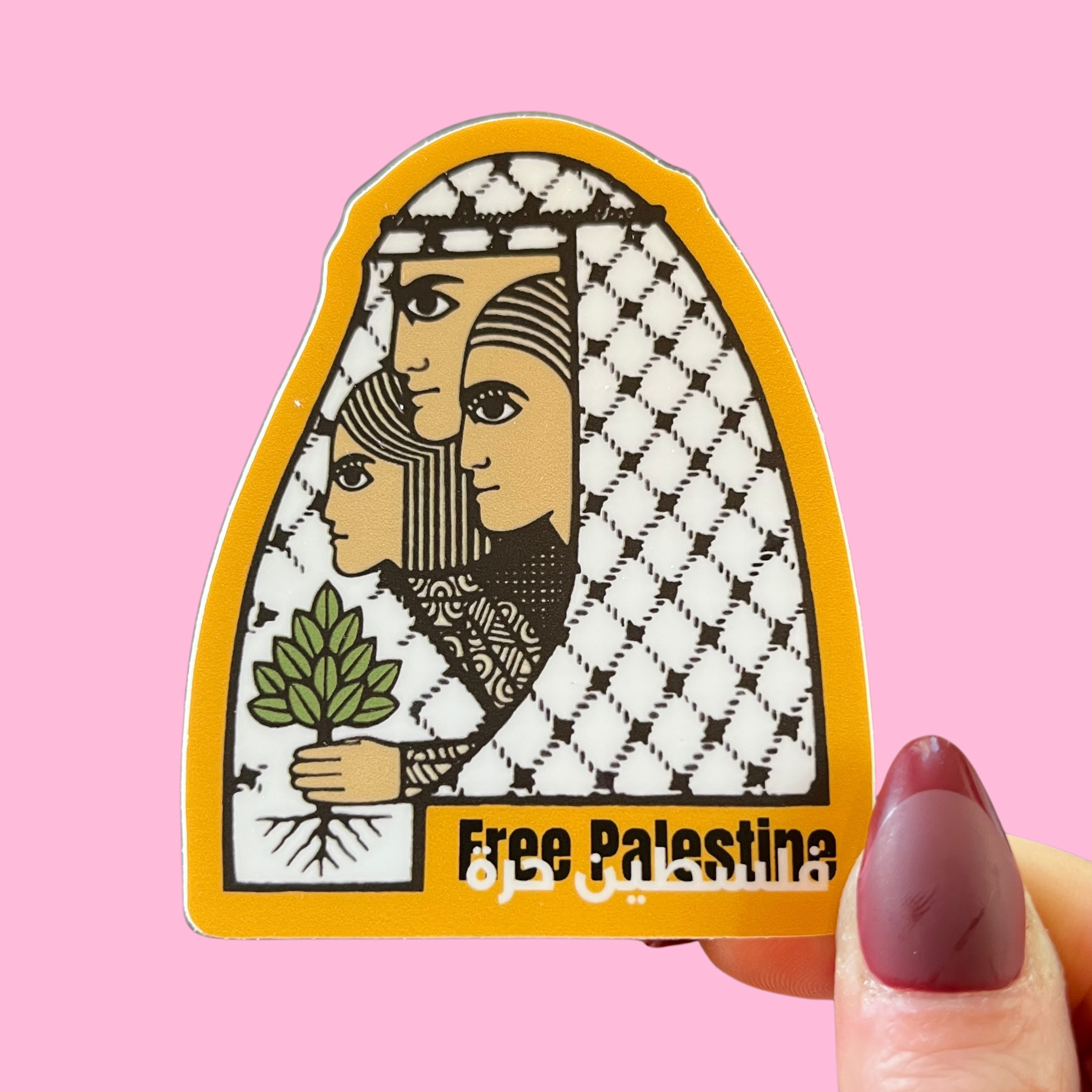 Free Palestine Keffiyeh Family Sticker