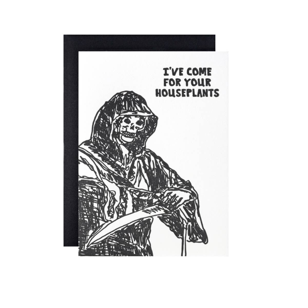 Houseplants Reaper Letterpress Card