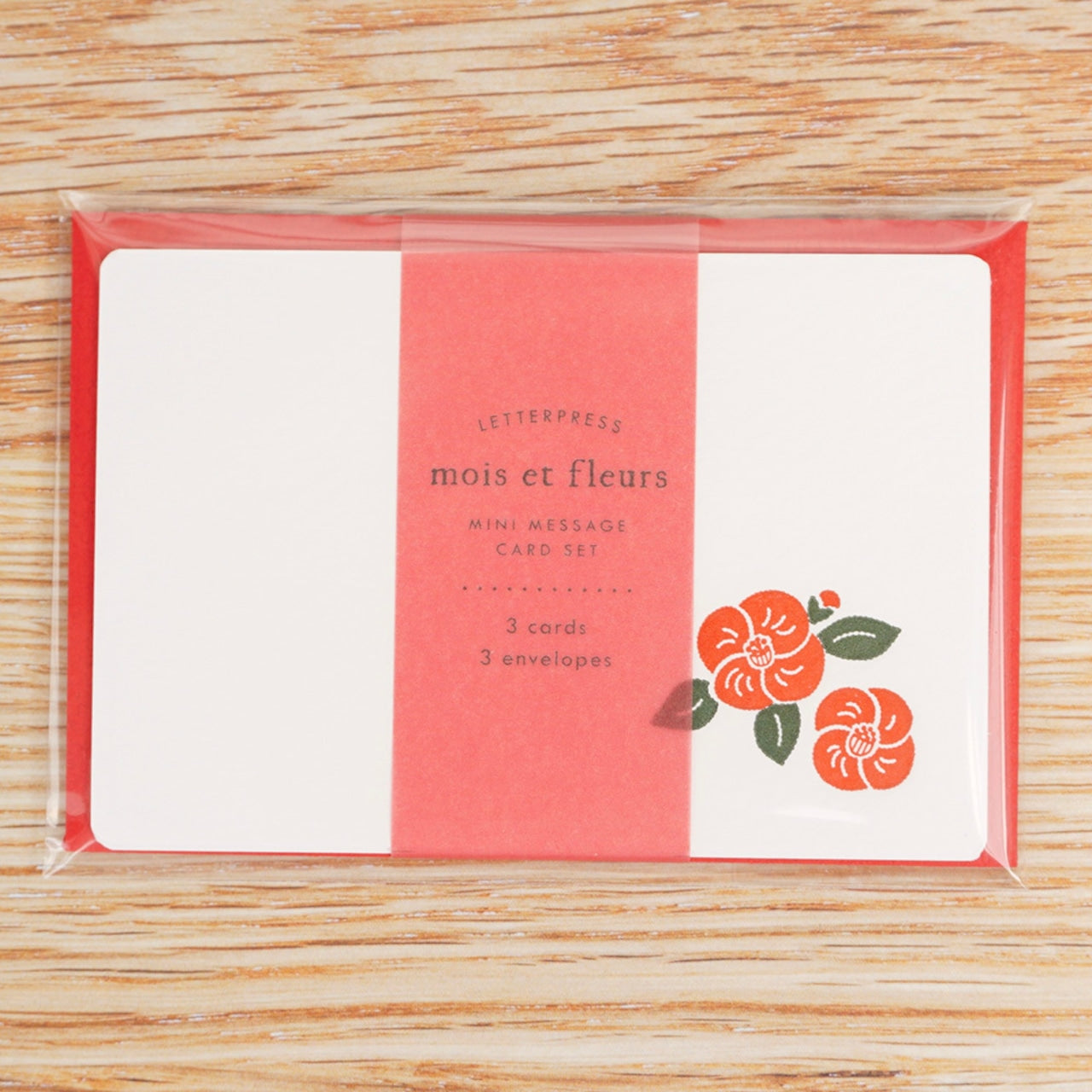 Letterpress Floral Mini Card Set / Tsubaki Flower