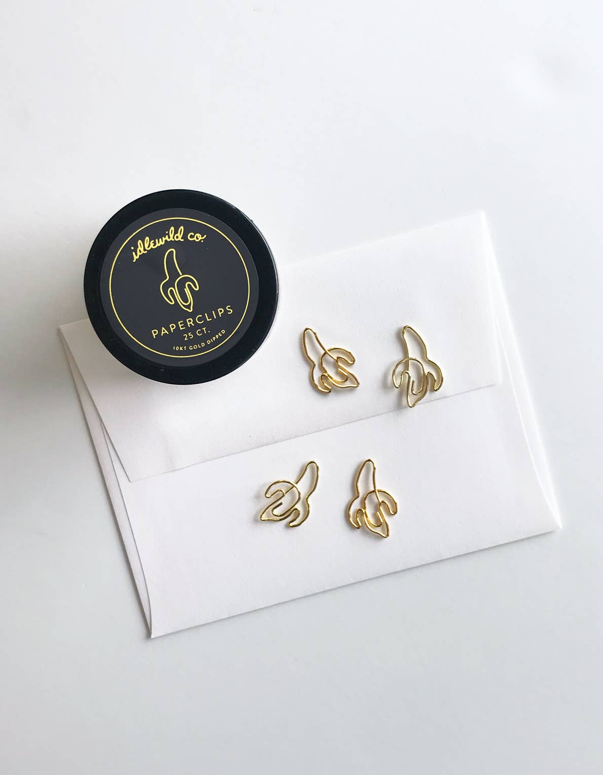 Banana Gold Plated Paper Clips (Jar of 25)