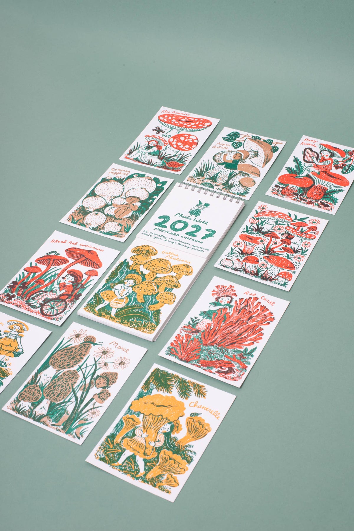 2027 Gnomes & Mushrooms Postcard Wall Calendar by Phoebe Wahl