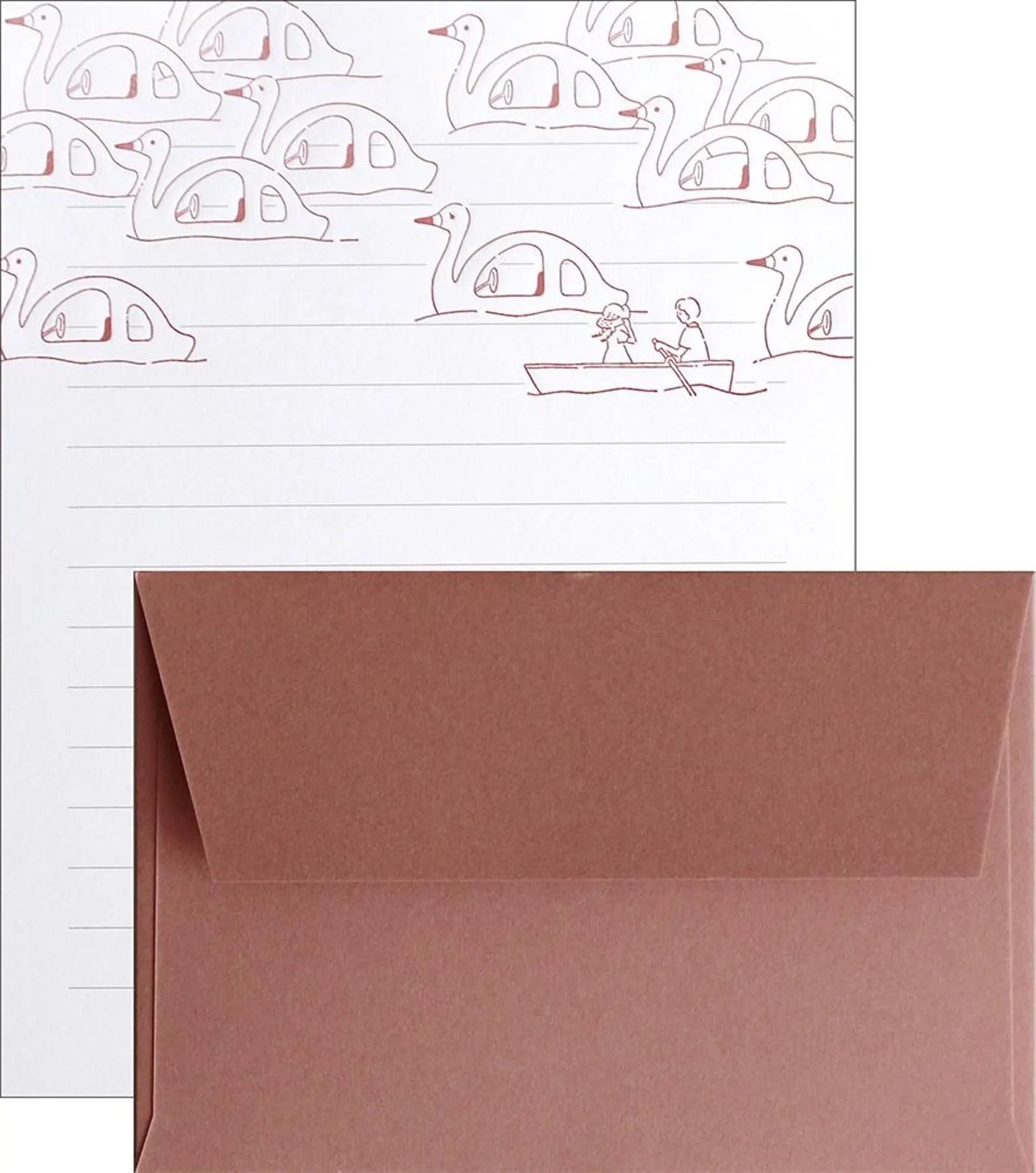 Letterpress Letter Set / Swan Boats