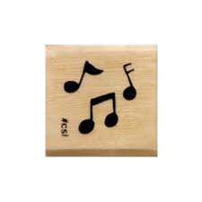 Music Notes Mini Rubber Stamp