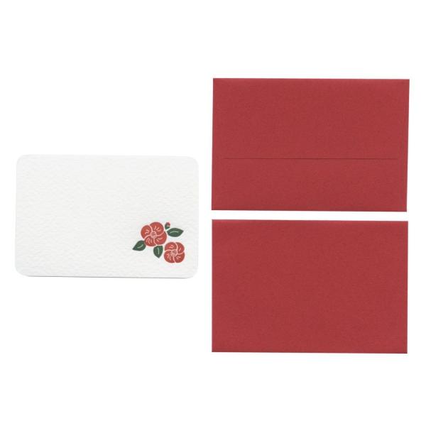 Letterpress Floral Mini Card Set / Tsubaki Flower