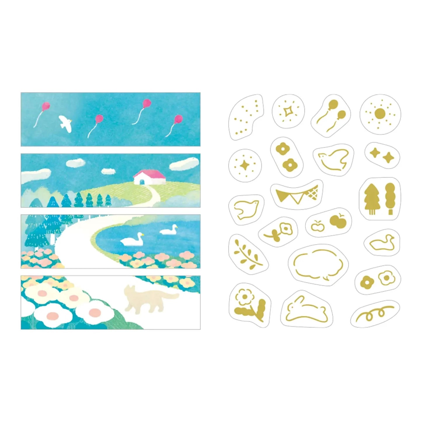 HITOTOKI KITTA Washi Tape Book / Oka (Gold Foil)