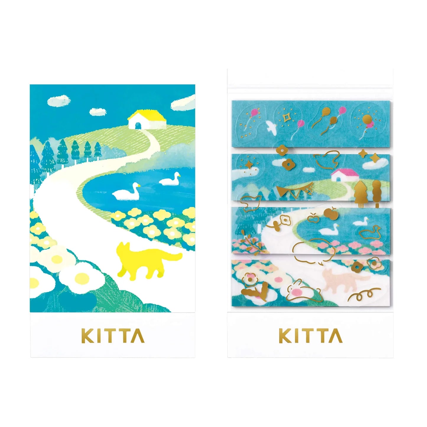 HITOTOKI KITTA Washi Tape Book / Oka (Gold Foil)