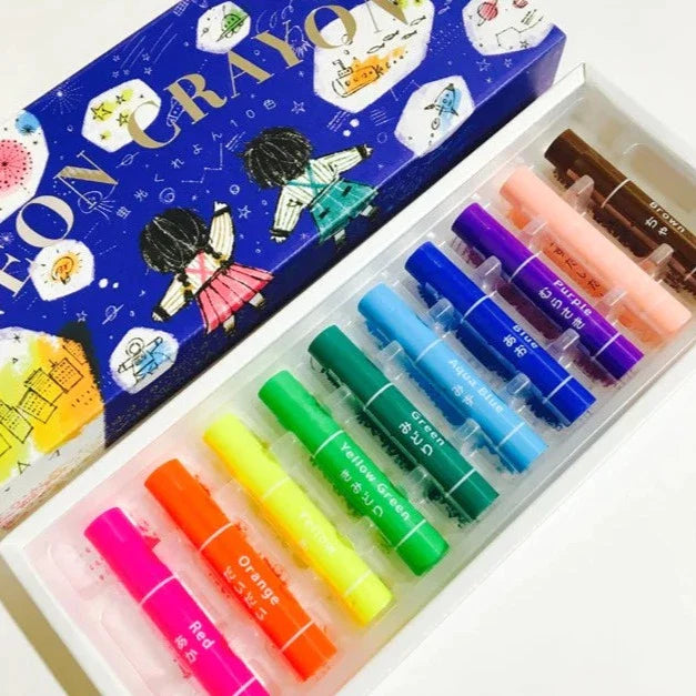 Kokuyo Japanese Neon Crayons / Set of 10