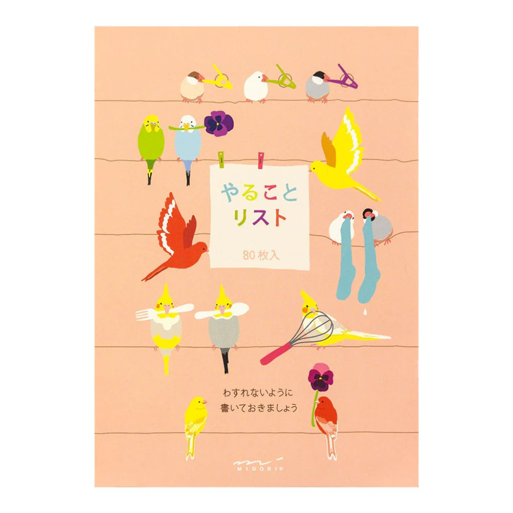 Midori Memo Pad / To Do List Birds