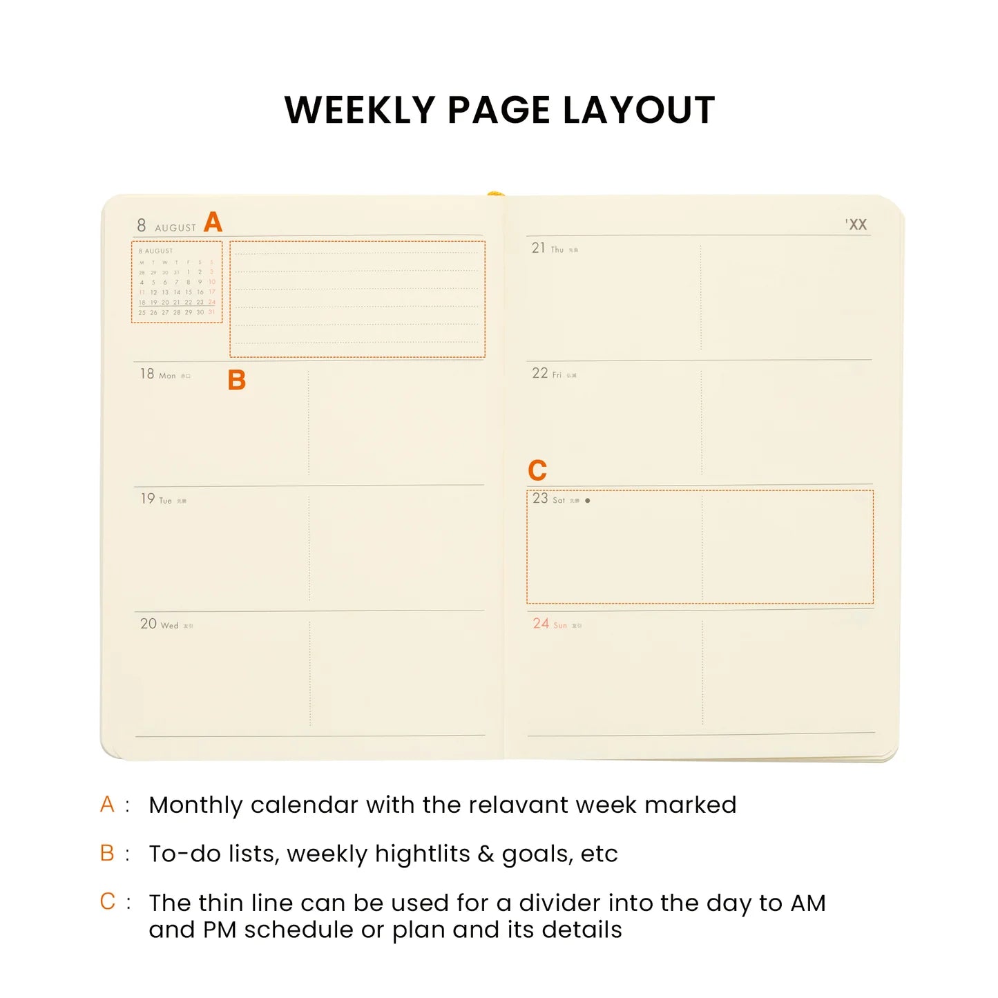 2026 Weekly Planner Poche A6 / Mint