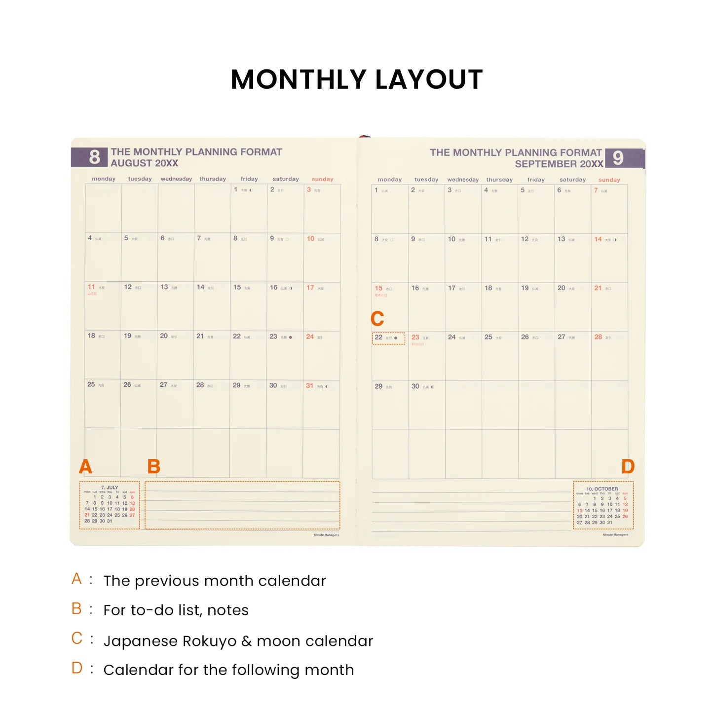 2026 Weekly Minute Manager Planner / Navy