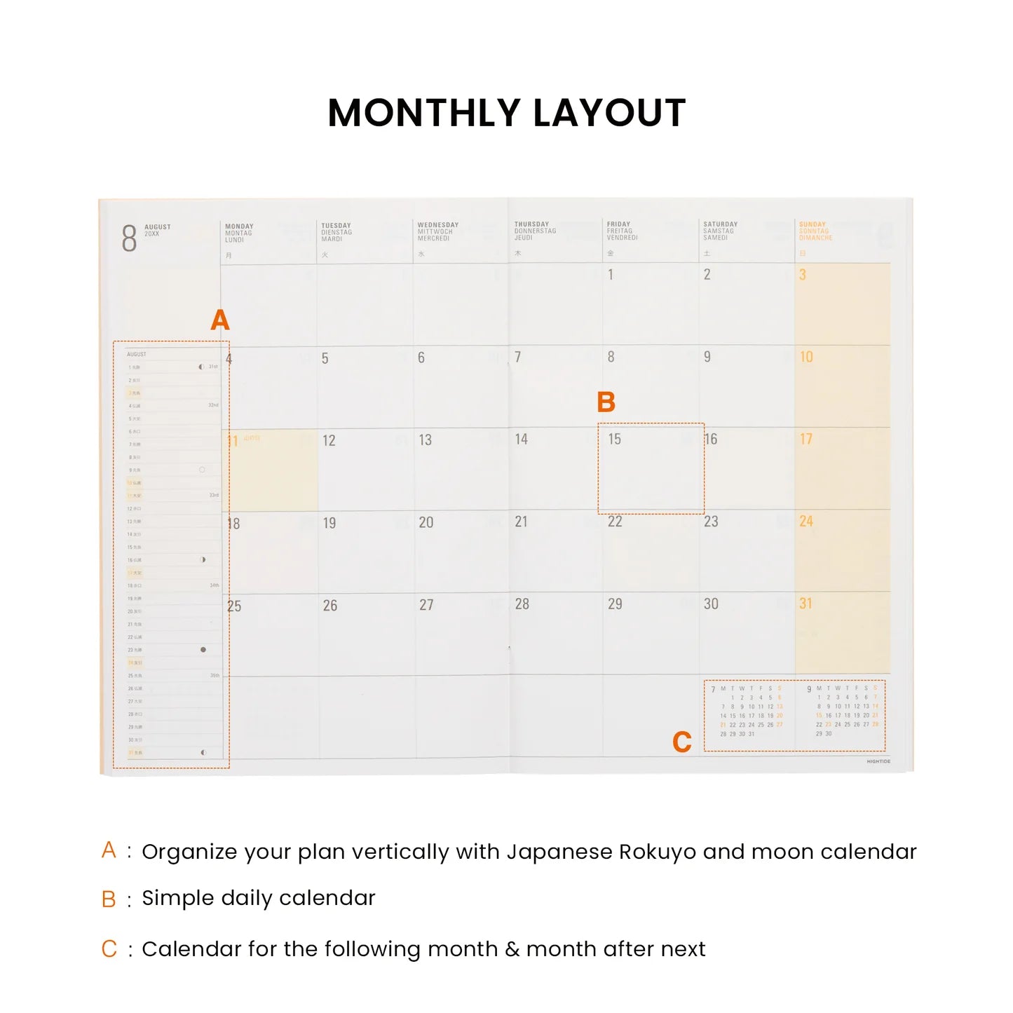 Iris B6 2026 Weekly Planner / Orange